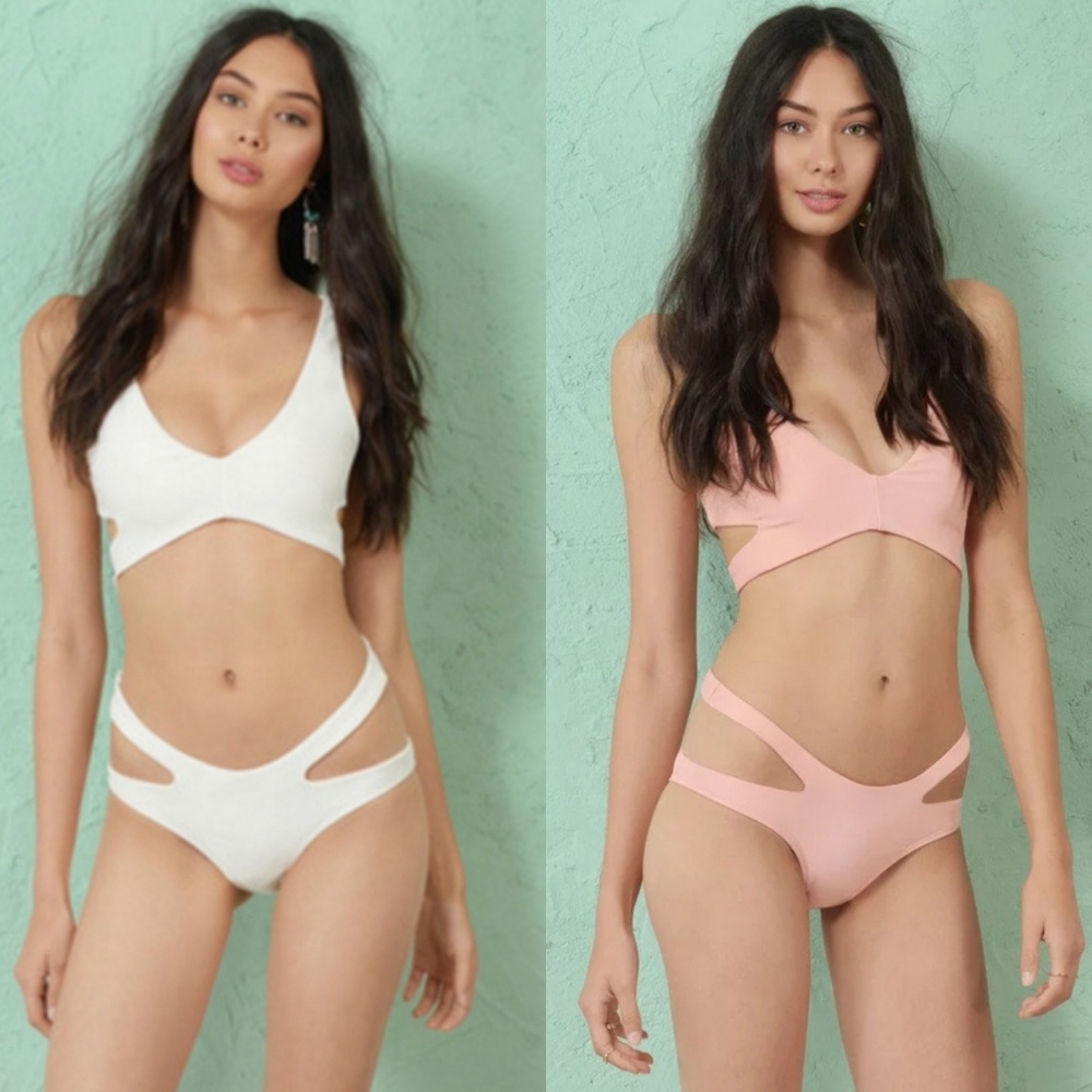 Tobi Criss-Cross Strappy White Bikini Set